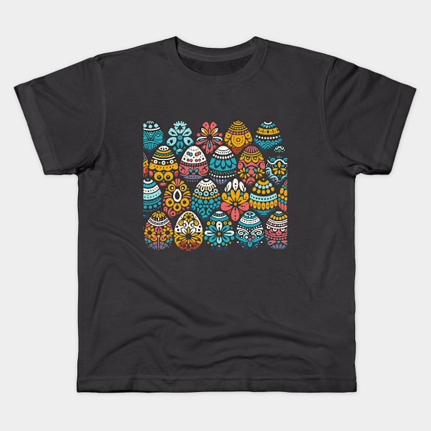 Easter Eggs Pattern Kids T-Shirt by JSnipe